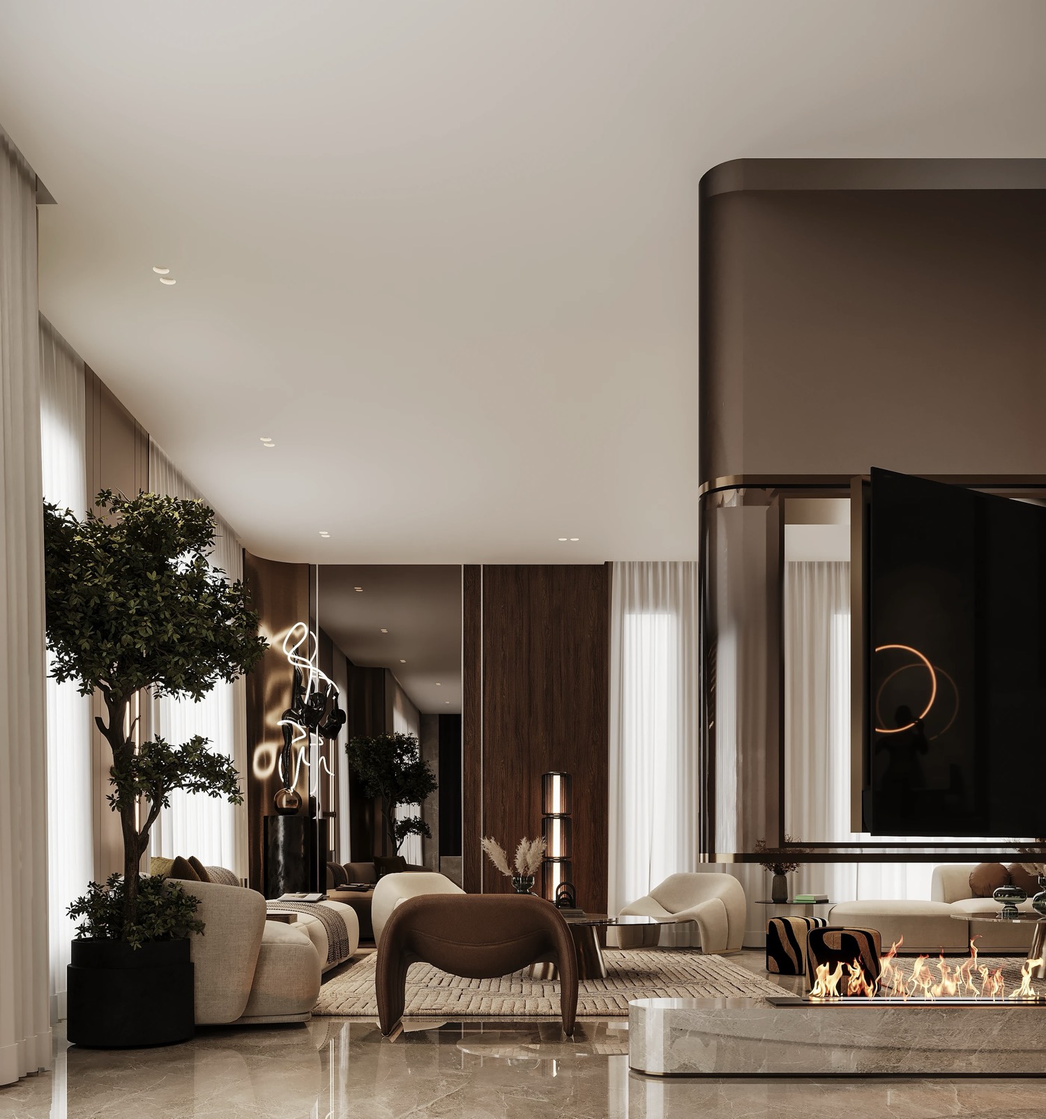 Villa I Onyx — Enfilade de lumière — Choulex, Genève, Suisse