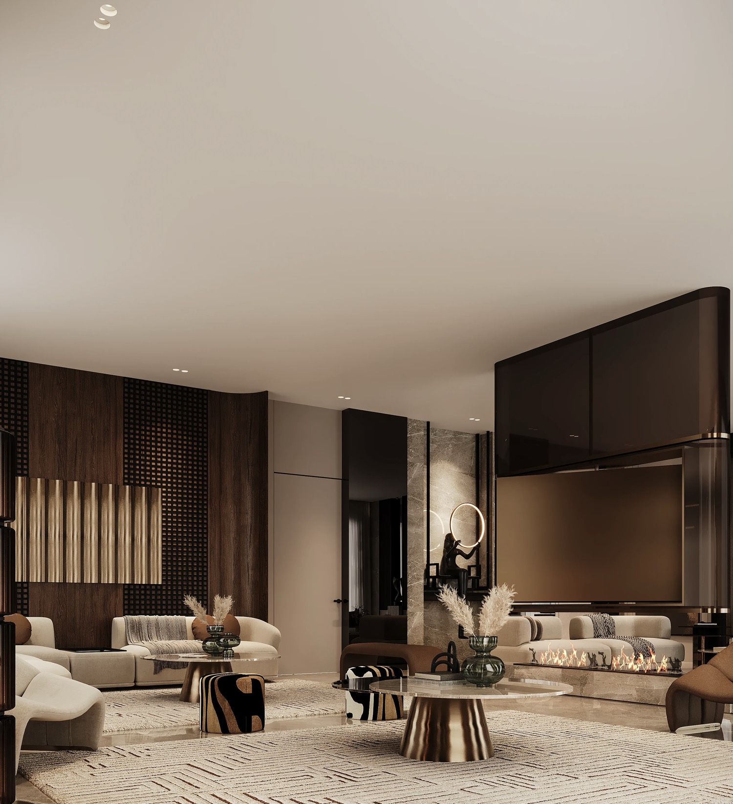 Villa I Onyx — Le volume du séjour — Choulex, Genève, Suisse