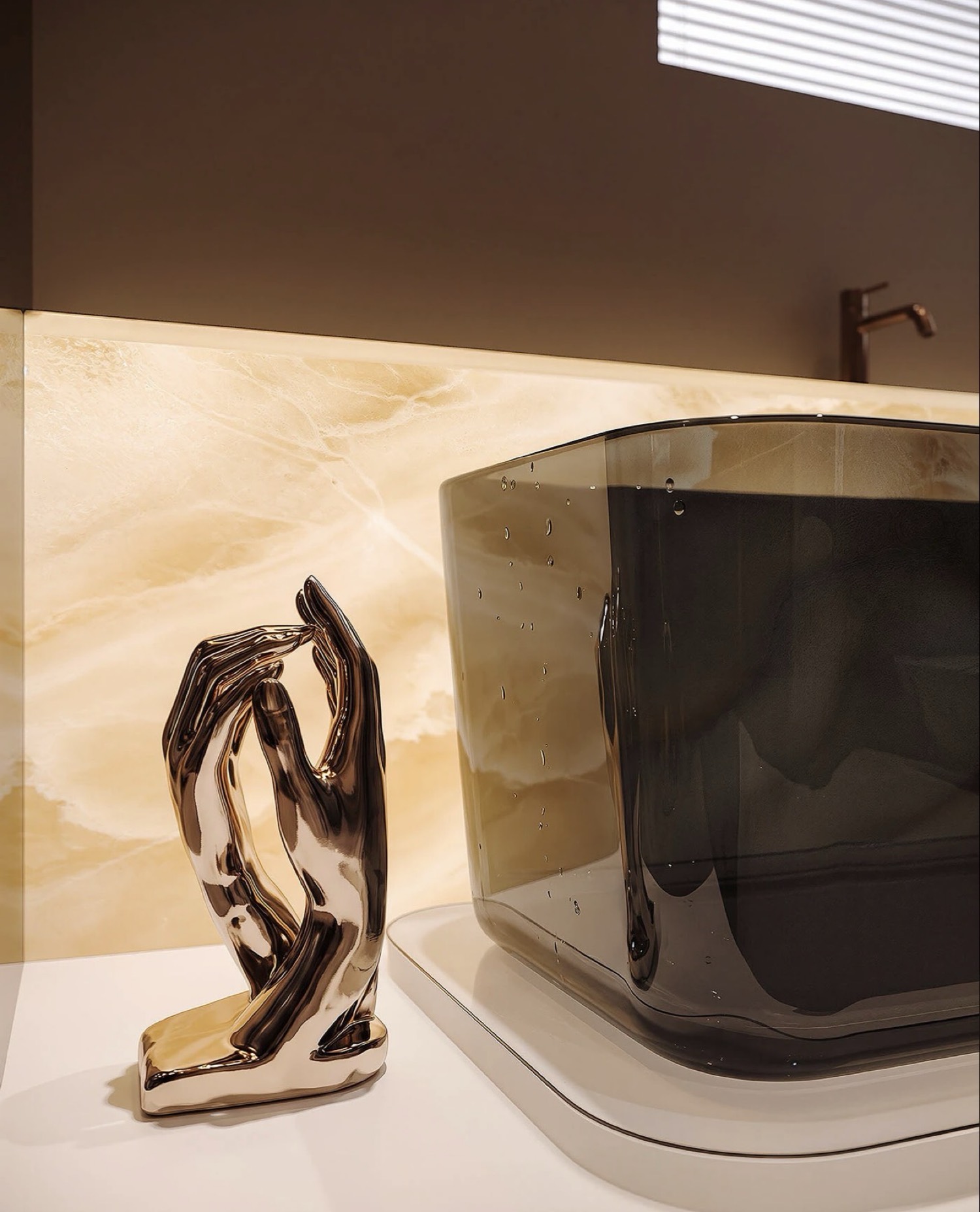 Villa I Onyx — Le bain, le détail — Choulex, Genève, Suisse