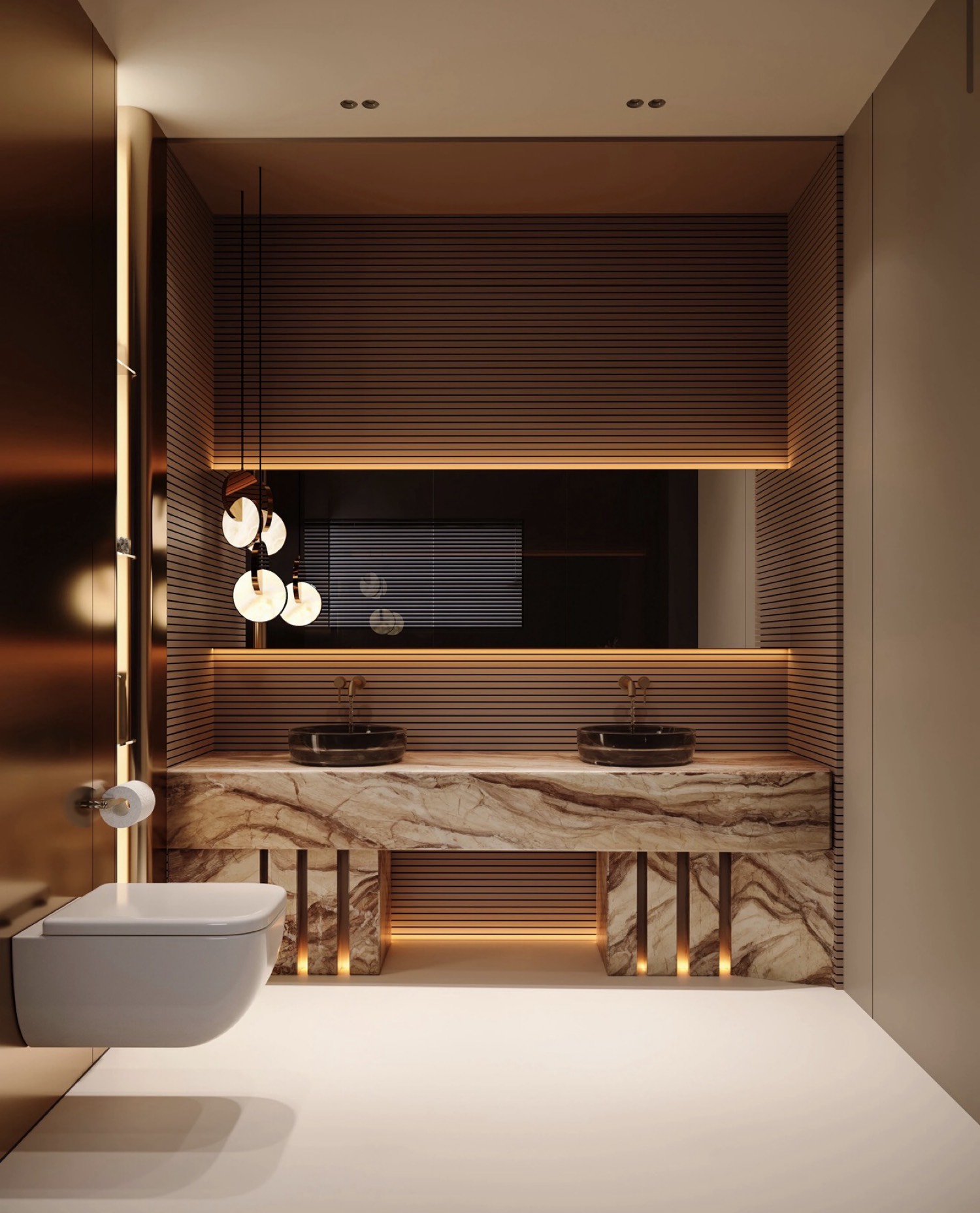 Villa I Onyx — La salle de bain — Choulex, Genève, Suisse