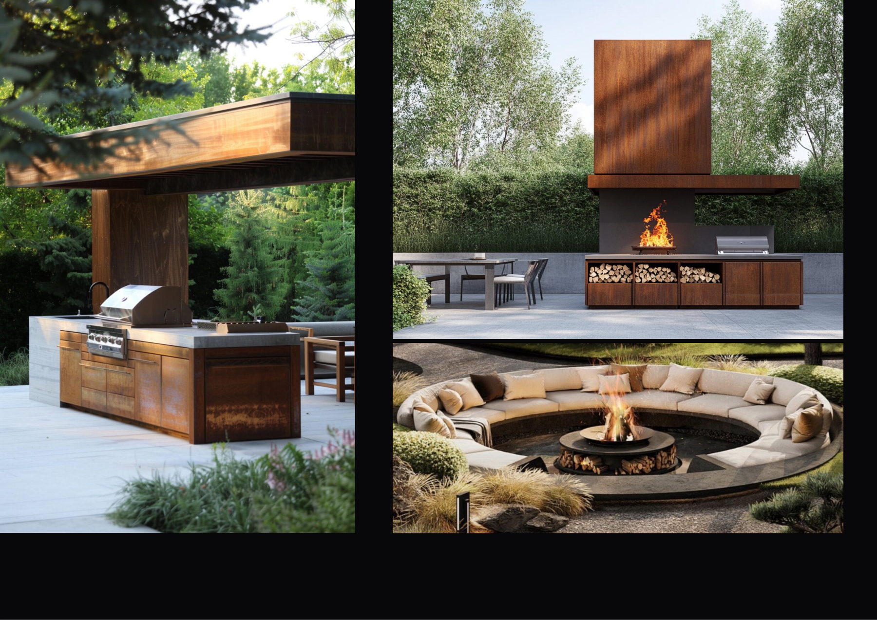 Villa III Travertin — Cuisine d'été — Choulex, Genève, Suisse